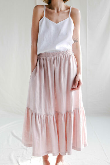 Linen ruffled hem Maxi skirts | Skirt | Sustainable clothing | ManInTheStudio