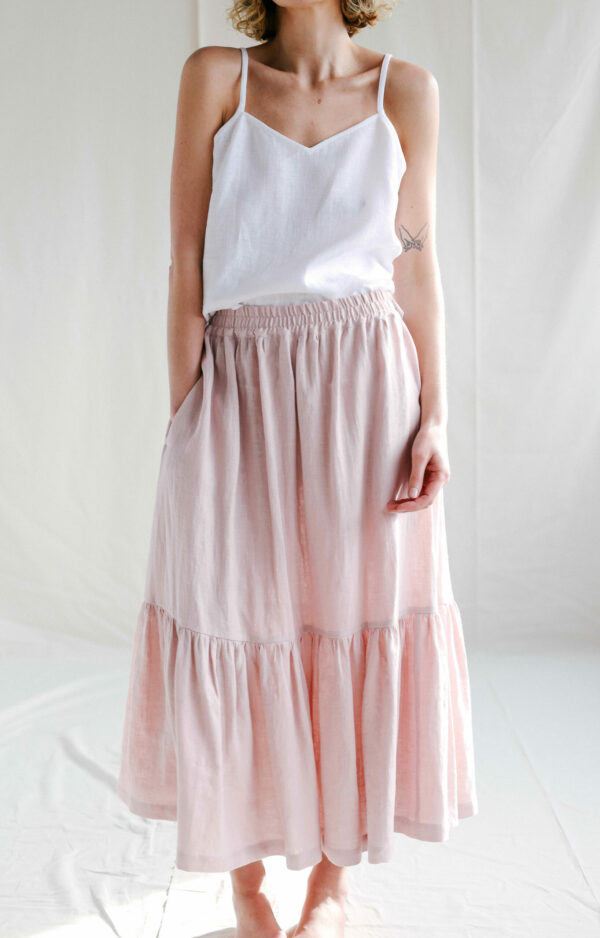 Linen ruffled hem Maxi skirts | Skirt | Sustainable clothing | ManInTheStudio