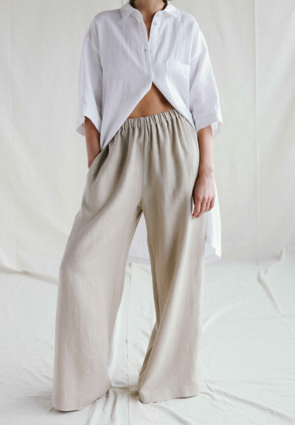 LINEN PALAZZO PANTS | Trousers | Sustainable clothing | ManInTheStudio