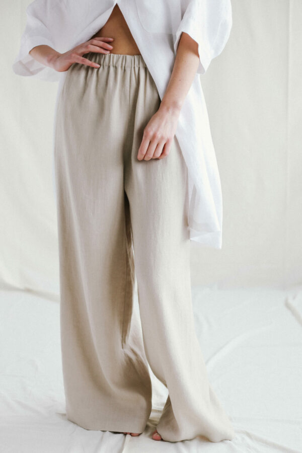 LINEN PALAZZO PANTS | Trousers | Sustainable clothing | ManInTheStudio