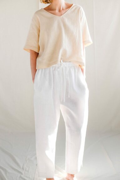 Linen wide leg tapered pants | Trousers | Sustainable clothing | ManInTheStudio