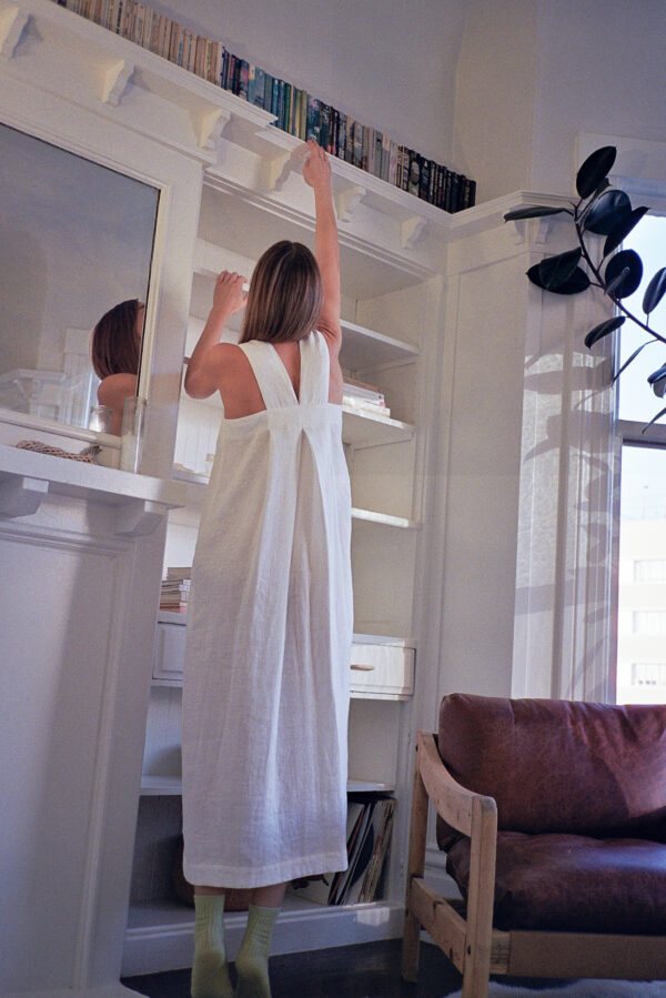 Linen sleeveless MAXI origami dress | Dress | Sustainable clothing | ManInTheStudio