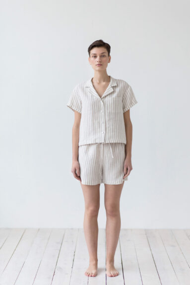 Striped linen two piece pajama set | Nightwear | Sustainable clothing | ManInTheStudio