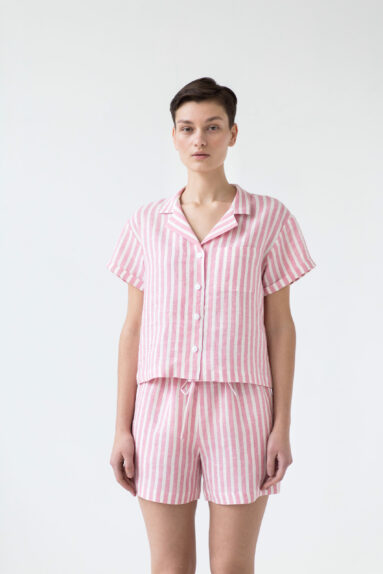 Striped linen Kent collar blouse | Blouse | Sustainable clothing | ManInTheStudio