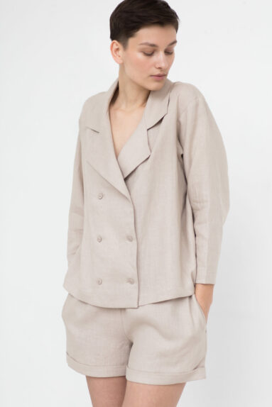 Double breasted linen jacket | Jackets | Sustainable clothing | ManInTheStudio