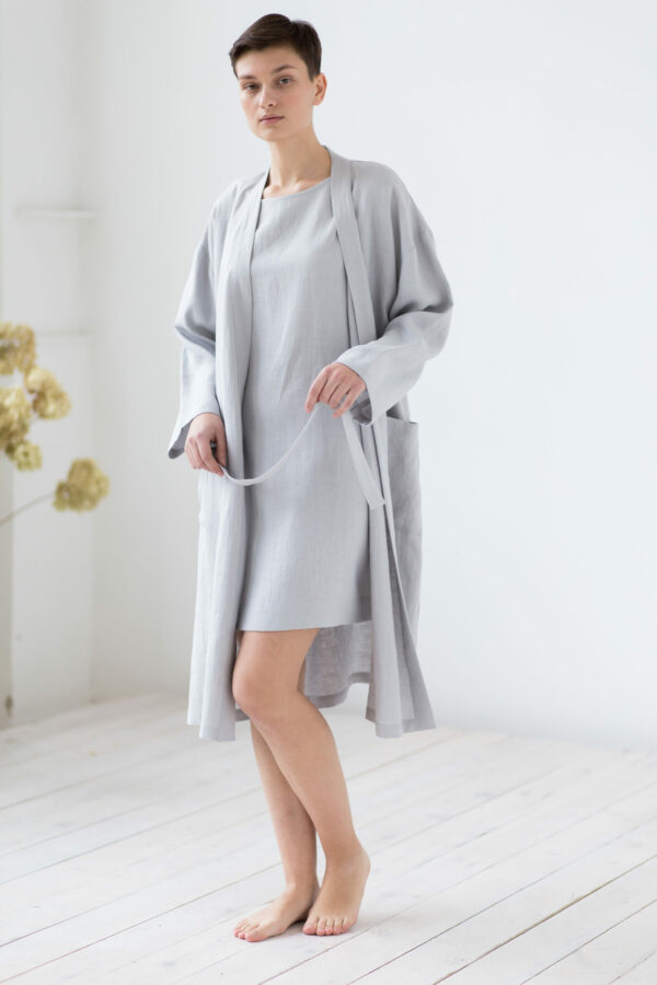 Full length linen gown | Bathrobes | Sustainable clothing | ManInTheStudio