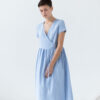 Linen short sleeve wrap dress - Image 4
