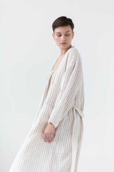 Long sleeves gown with belt | Bathrobes | Sustainable clothing | ManInTheStudio