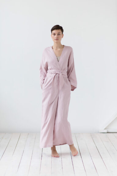 Natural linen bathrobe with pockets | Bathrobes | Sustainable clothing | ManInTheStudio