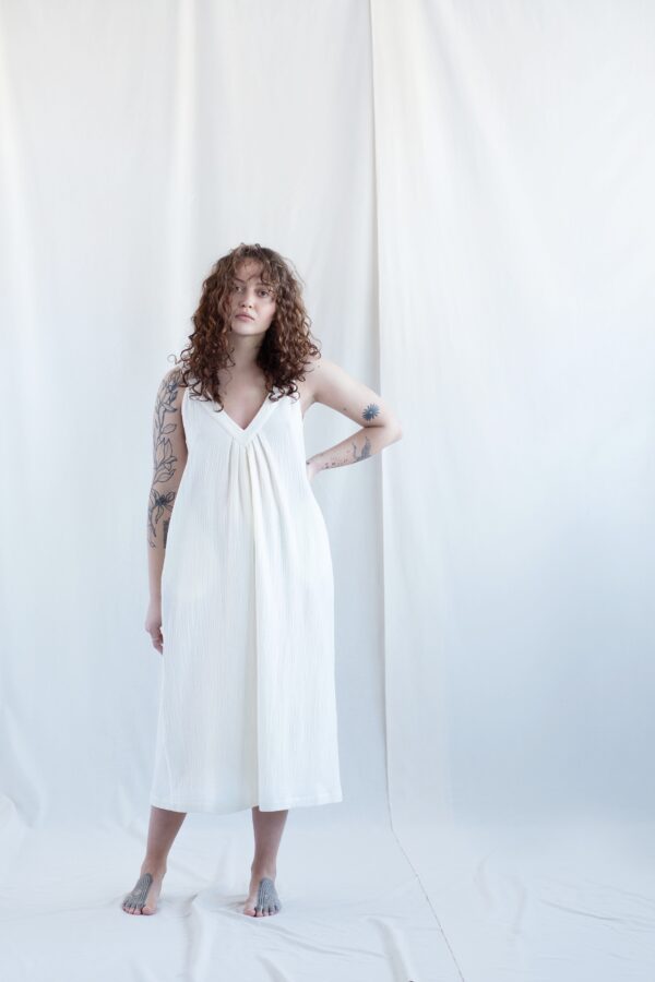Double gauze cotton sleeveless sundress | Dress | Sustainable clothing | ManInTheStudio