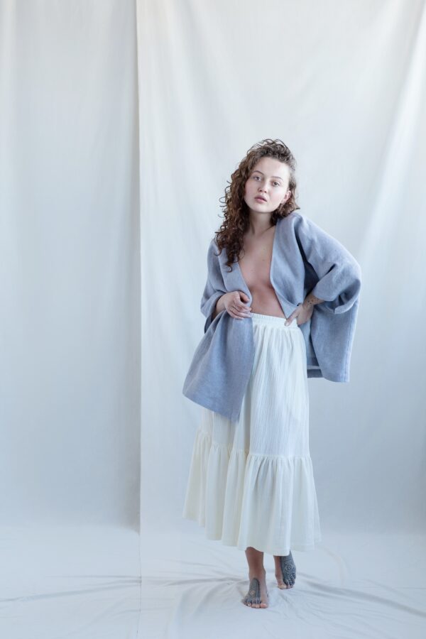 Double Gauze cotton ruffled Maxi skirt | Skirt | Sustainable clothing | ManInTheStudio
