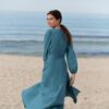 Linen long sleeve wrap dress - Image 6