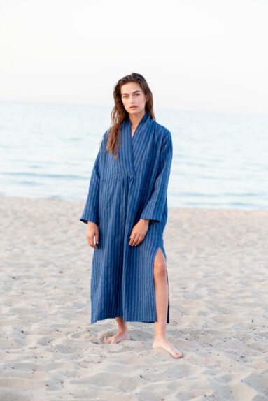 Striped linen Maxi kaftan dress | Dress | Sustainable clothing | ManInTheStudio