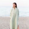 Linen long sleeve kaftan dress - Image 2