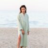 Linen long sleeve kaftan dress - Image 3