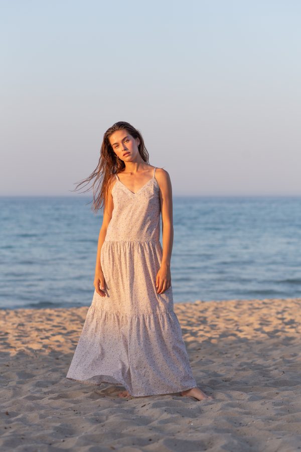 Strap organic cotton floral Maxi dress | Dress | Sustainable clothing | ManInTheStudio