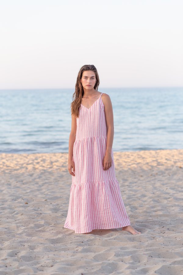 Sleeveless striped linen dress | Dress | Sustainable clothing | ManInTheStudio