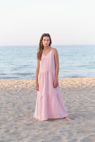 Sleeveless striped linen dress | Dress | Sustainable clothing | ManInTheStudio