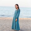 Linen long sleeve wrap dress - Image 3