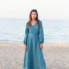 Linen long sleeve wrap dress | Dress | Sustainable clothing | ManInTheStudio