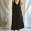 Black deep V-neck sleeveless dress - Image 2