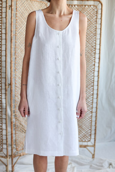 Casual sleeveless linen button down summer dress​ ​​​​​​​​| Dress | Sustainable clothing | ManInTheStudio