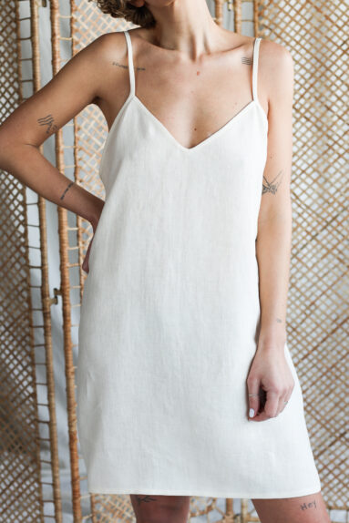 Ivory linen slip dress​ | Dress | Sustainable clothing | ManInTheStudio