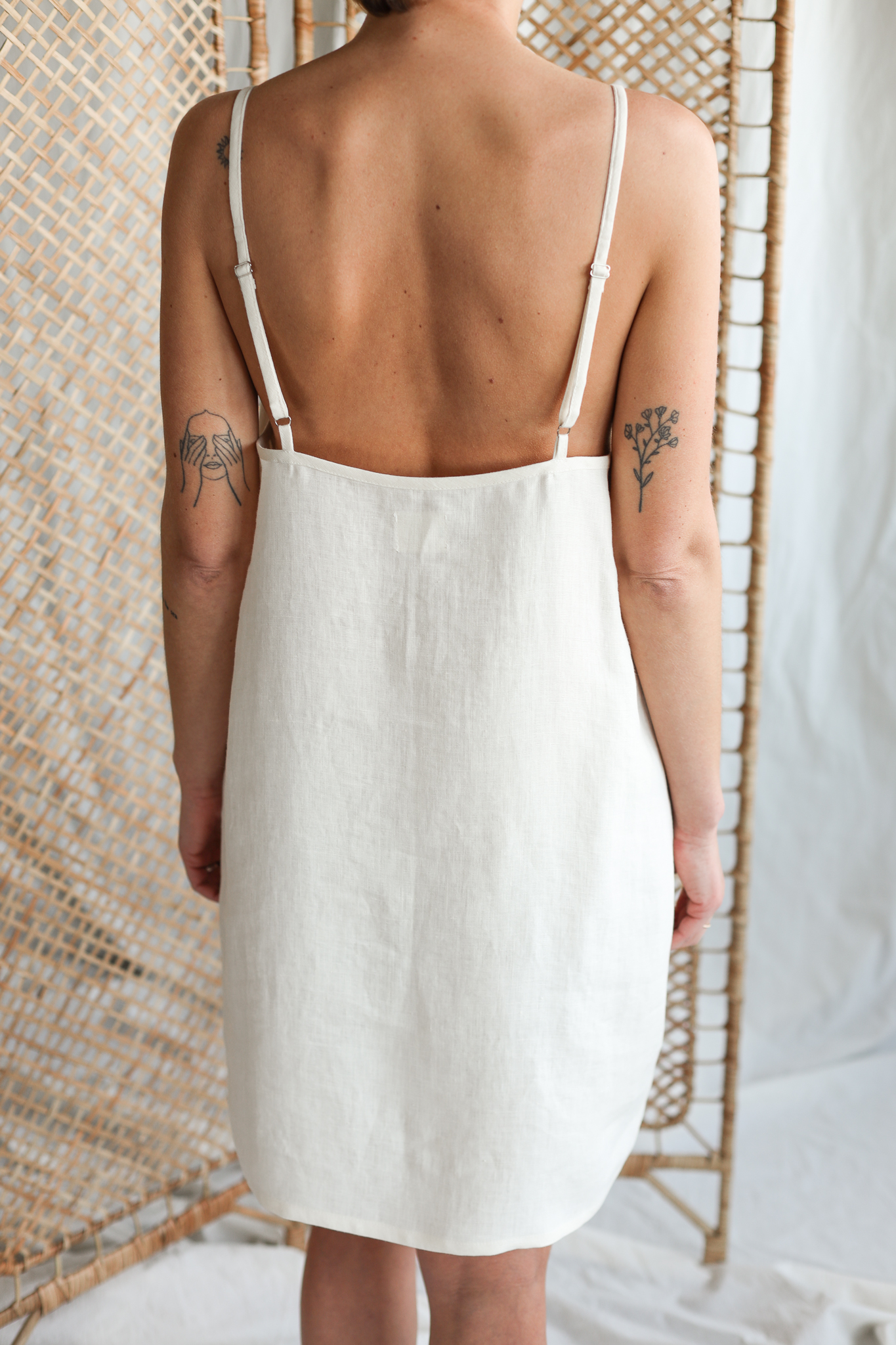 Ivory linen slip dress - ManInTheStudio