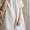 Loose short wide sleeves linen tunic dress - Image 5