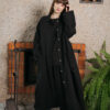 Black linen oversized coat