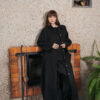 Black linen oversized coat - Image 2