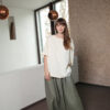 Hunter green maxi linen skirt - Image 2