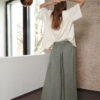 Hunter green maxi linen skirt - Image 5