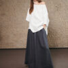 Oversized white linen blouse - Image 2