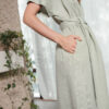 Maxi sage green linen kimono style dress - Image 4