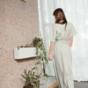 Maxi sage green linen kimono style dress - Image 7