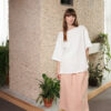 Oversized white linen blouse - Image 4