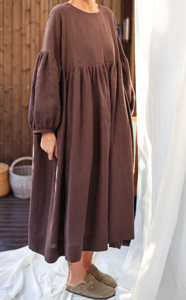 Oversized dropped shoulders linen dress | Dress | Sustainable clothing | ManInTheStudio