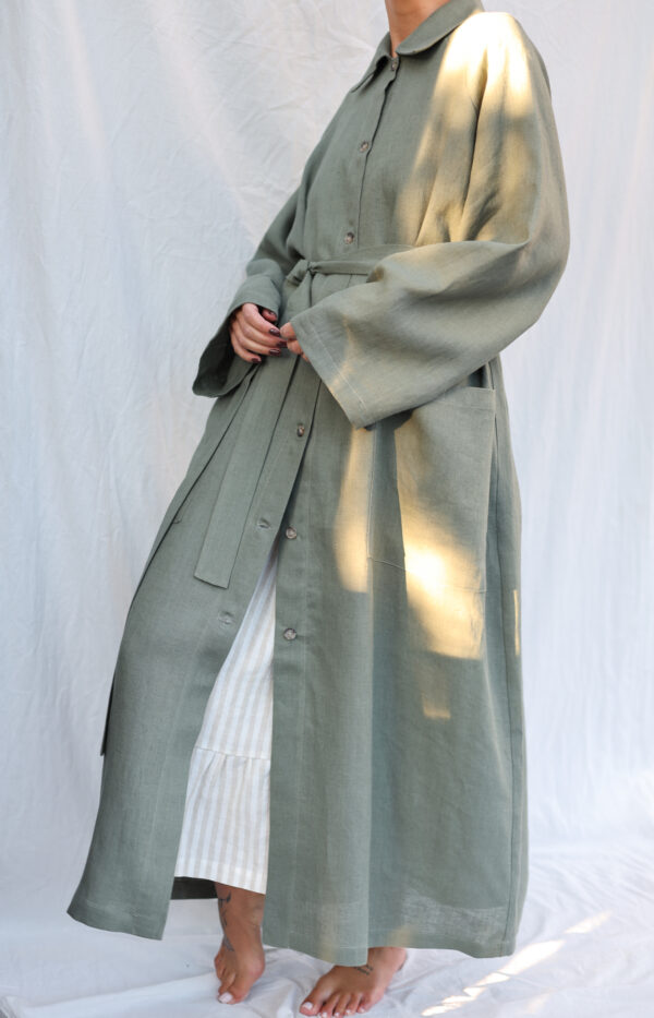 Linen oversized overcoat - Image 5