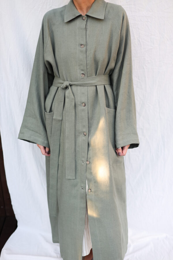 Linen oversized overcoat - Image 6