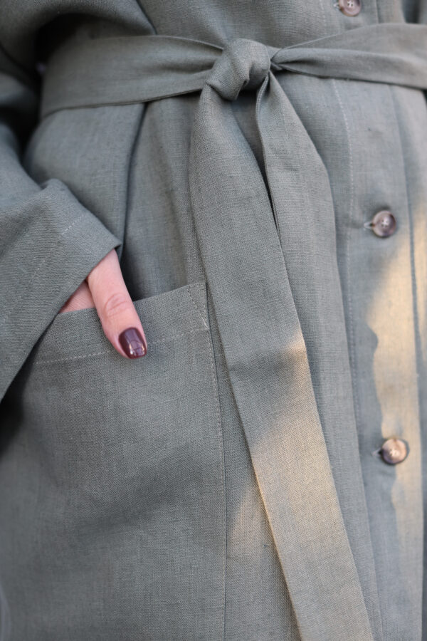 Linen oversized overcoat - Image 7