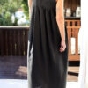 Black linen sleeveless pleated maxi linen dress - Image 6