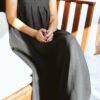 Black linen sleeveless pleated maxi linen dress - Image 7