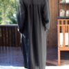 Black linen kaftan dress - Image 5