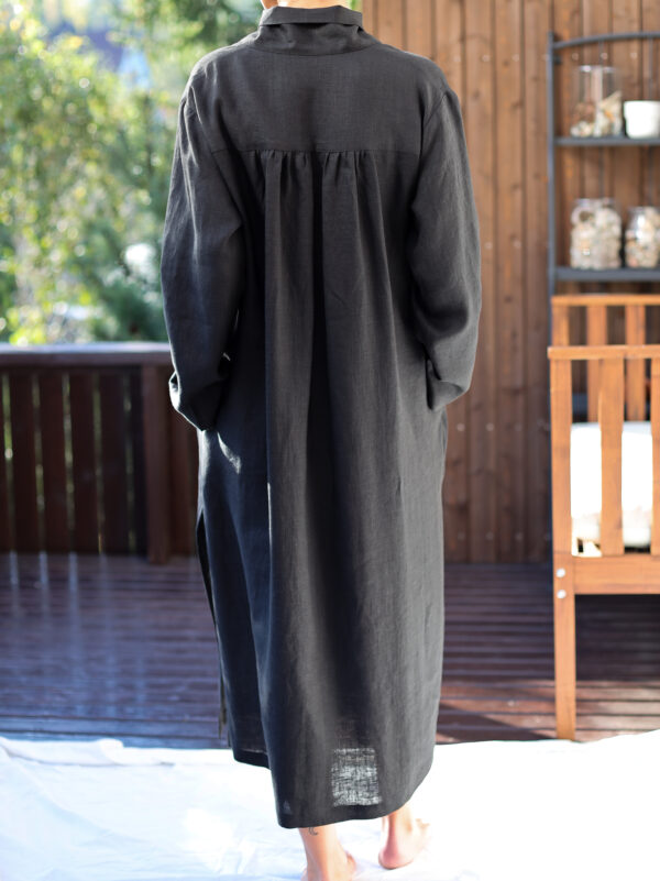 Black linen kaftan dress - Image 5